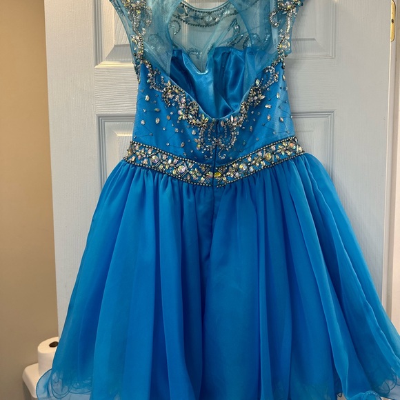 Rachel Allan Sparkling Blue Formal Dress - Picture 3 of 6